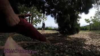 Dick flash - A girl caught me jerking off in the park and help me cum - Hidden cam video