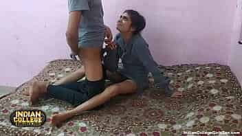 Hard fuck and creampie for skinny brunette horny Indian video