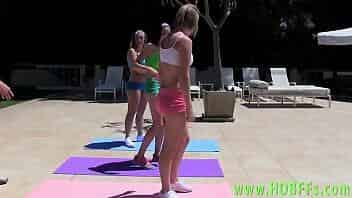 Real yoga teenagers suck and ride cock outdoors video